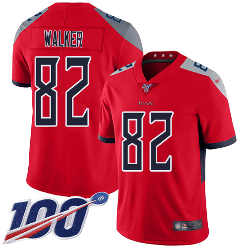 Tennessee Titans Limited Red Men Delanie Walker Jersey NFL Football #82 100th Season Inverted Legend